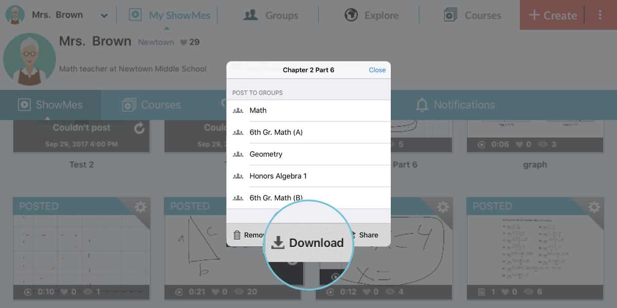 ShowMe Premium: Downloading ShowMes