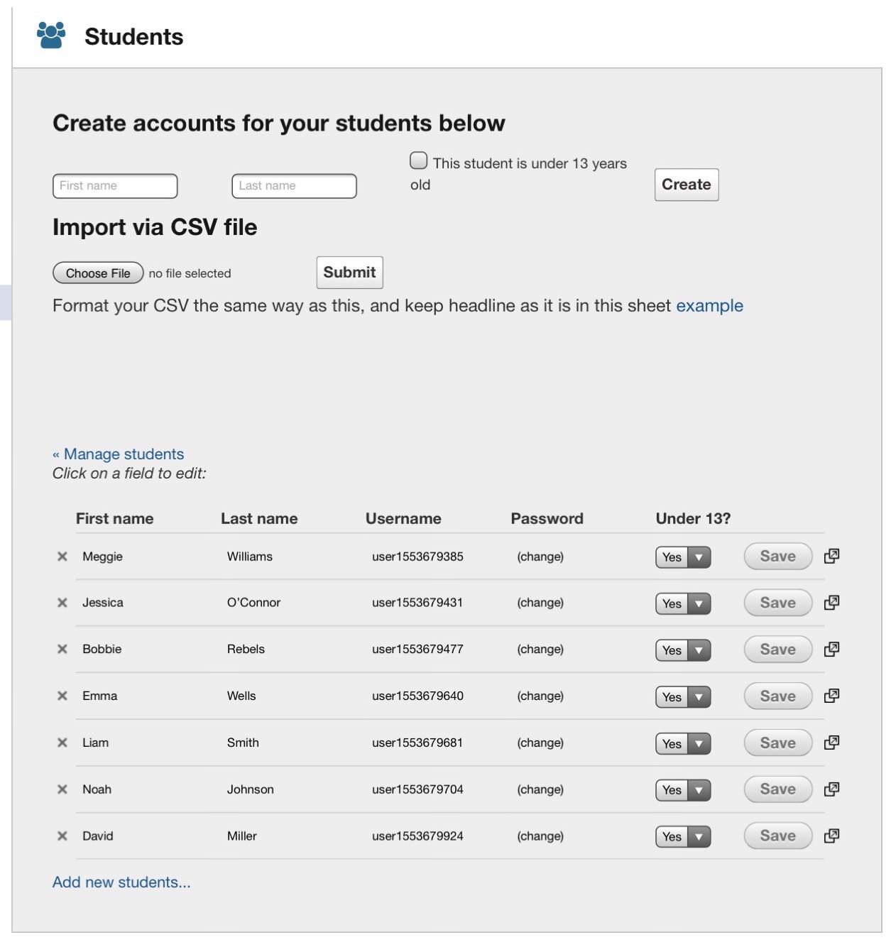 Create a Student Account